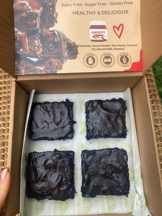 Hazelnut Butter Brownies Box (4pcs)(vegan friendly)
