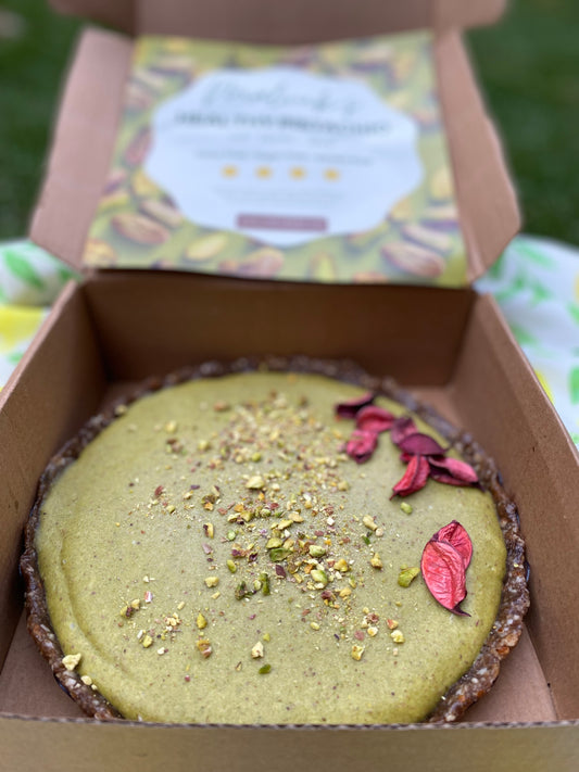 pistachio mastic ice cream tart(vegan friendly)