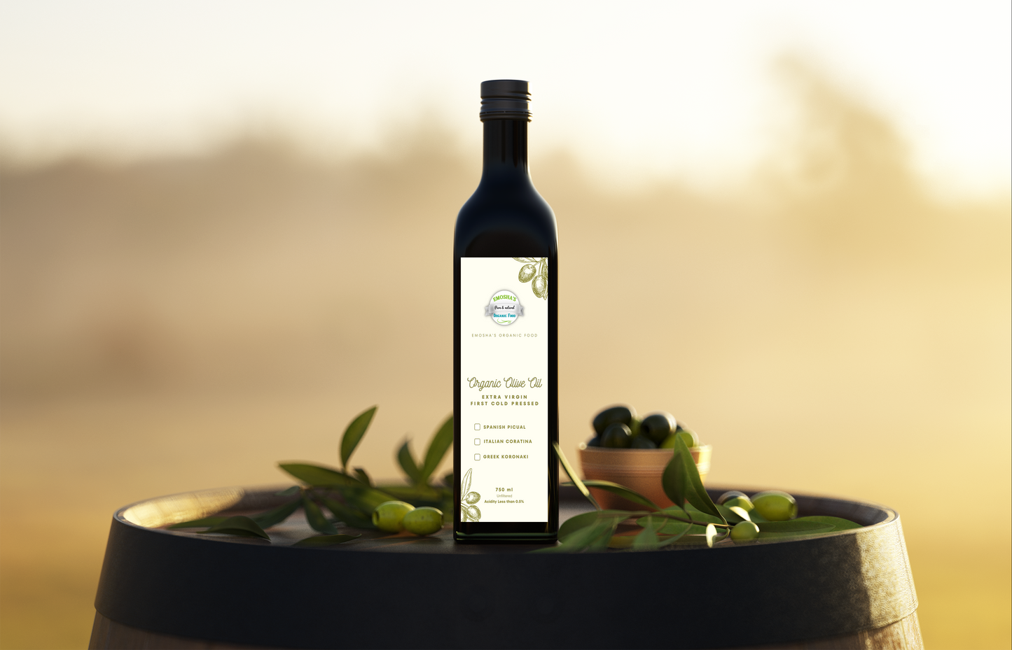 Organic (Spain olive) Extra Virgin Olive Oil plain  (750ml)